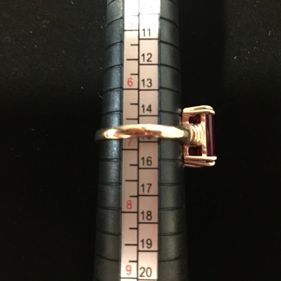 NWOT Ruby & Rose Gold-Plated Silver Ring Size 7 - Picture 4 of 8